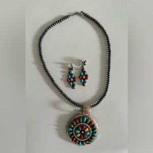 Sterling Silver necklace and earring set